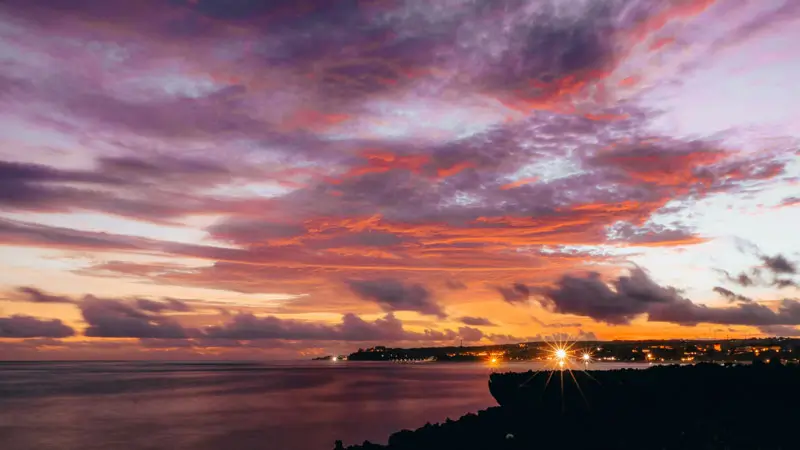 Stunning sunrise at Nusa Dua Beach, Bali