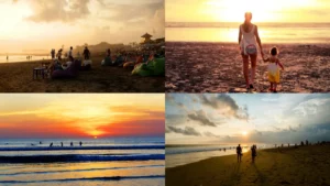 Calm atmosphere and sunset views at Batu Belig Beach, family activities and relaxing surfing in Kerobokan, South Bali