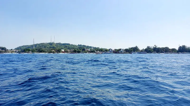 View of sea conditions near Gili Trawangan