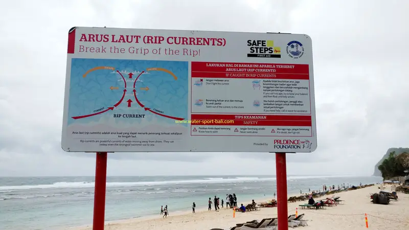 Information boards about Ocean currents, provide safety guidance for visitors