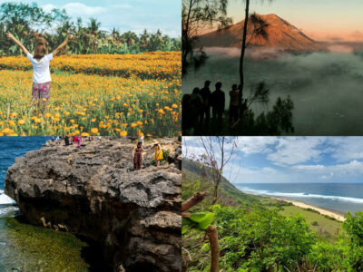 People enjoy various free tourist activities in Bali: flower fields, misty mountains, rocky cliffs, and expansive beaches.