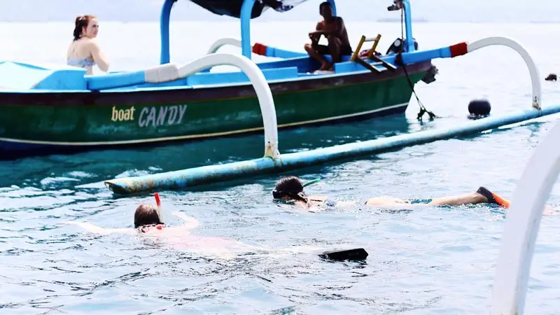 Snorkeling in Tulamben near the USAT Liberty shipwreck