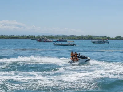 Jet skiing at Tanjung Benoa, one of the best places for water sports in Bali