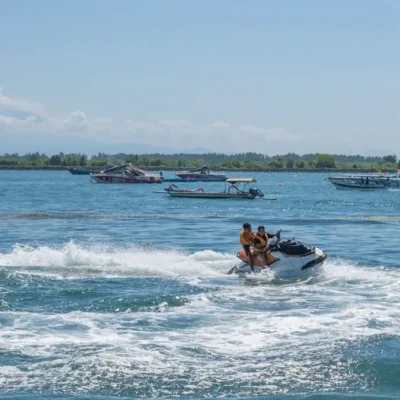 Jet skiing at Tanjung Benoa, one of the best places for water sports in Bali