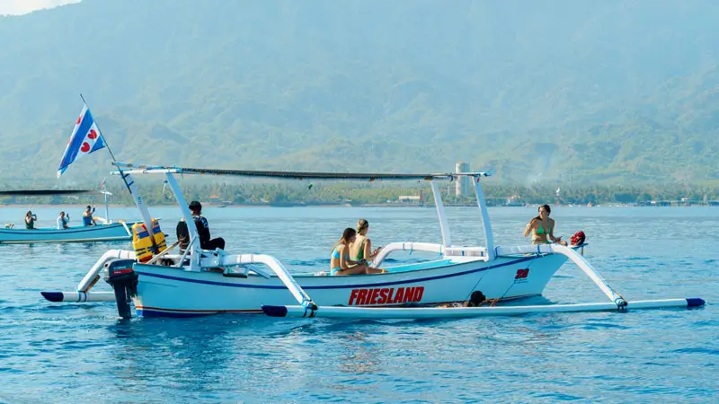 Traditional boats at Lovina Beach